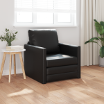 Fotoliul Floor Sofa Bed 2 în 1 Negru 74x77x81 cm Piele Artificială GartenMobel Dekor
