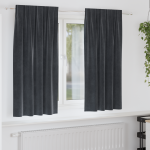 Cortine blackout  cu bandă superioară 2 buc Dimensiune gri închis catifea GartenMobel Dekor