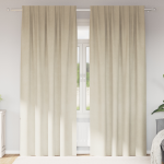 Draperii Blackout  cu bandă superioară 2 piese Crema Catifea GartenMobel Dekor