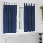 Draperii Blackout  cu bucle de agățat 2 piese Bleumarin Catifea GartenMobel Dekor
