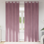 Draperii blackout  cu œillets 2 bucăți Roz închis din catifea GartenMobel Dekor
