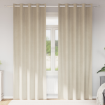 Draperii blackout  cu inele 2 buc Crem Catifea GartenMobel Dekor