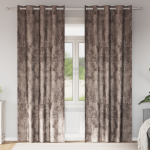 Draperii din Catifea 2 piese cu Grommet Cappuccino 245x140 cm GartenMobel Dekor
