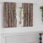 Draperii din catifea 2 buc cu buzunare pentru baghetă Cappuccino 140x140 cm GartenMobel Dekor