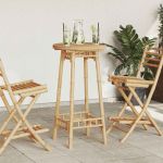 Masă de bar pentru exterior rotundă Ø55x100 cm din bambus GartenMobel Dekor