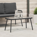 Masă de cafea  Neagră 90x45x42 cm din Poliratan GartenMobel Dekor