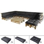 Perne canapea din paleti, 13 buc, gri, material textil GartenMobel Dekor