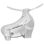 Sculptură Buldog Argintie 37x44x17 cm Aluminiu GartenMobel Dekor