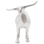 Sculptură Taur Argintie 20x17x23 cm Aluminiu GartenMobel Dekor