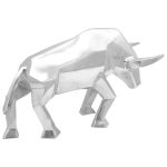 Sculptură Taur Argintiu 74x23x39 cm Aluminiu GartenMobel Dekor