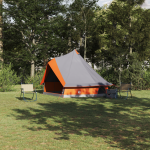 Cort de familie Tipi gri și portocaliu, impermeabil pentru 8 persoane GartenMobel Dekor
