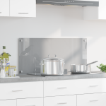 Placă de Backsplash pentru Bucătărie Gri deschis 90x40x0,6 cm din Sticlă Securizată GartenMobel Dekor