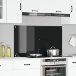 Bucătăria  Backsplash Negru 110x60x0,6 cm din Sticlă Temprată GartenMobel Dekor