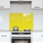 Placă backsplash pentru bucătărie  galben 70x50x0,6 cm din sticlă securizată GartenMobel Dekor