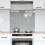 Placă de backsplash pentru bucătărie  Gri deschis 70x60x0,6 cm din sticlă securizată GartenMobel Dekor