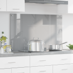 Placă pentru Backsplash bucătărie  Gri deschis 100x60x0,6 cm din Sticlă Securizată GartenMobel Dekor
