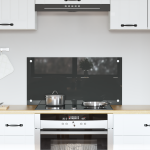 Plăci backsplash bucătărie  gri închis 80x40x0,6 cm, din sticlă securizată GartenMobel Dekor