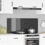 Backsplash pentru bucătărie, gri închis, 120x50x0,6 cm, din sticlă securizată GartenMobel Dekor