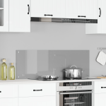 Backsplash pentru bucătărie Gri deschis 120x40x0,6 cm Sticlă călită GartenMobel Dekor