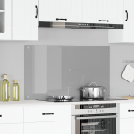 Placă Backsplash pentru Bucătărie  Gri deschis 110x60x0,6 cm din Sticlă Temperată GartenMobel Dekor