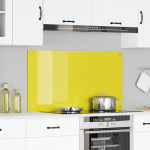 Placă de backsplash pentru bucătărie  Galben 110x60x0,6 cm din sticlă securizată GartenMobel Dekor