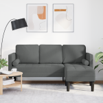 Canapea L-shaped pentru 3 persoane Gri închis 160 cm Fabricat GartenMobel Dekor