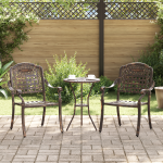Scaune de grădină  2 bucăți din aluminiu turnat bronzat GartenMobel Dekor