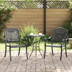 Set de 2 scaune de grădină  - Negru, din fontă și aluminiu GartenMobel Dekor