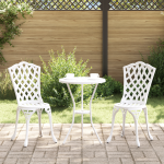 Scaune de grădină  2 buc Alb Aluminiu turnat GartenMobel Dekor