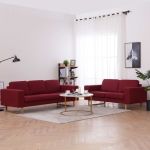 Set de canapele, 2 piese, bordo, material textil GartenMobel Dekor