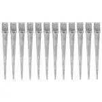 Țăruși de sol, 12 buc., argintiu, 10x10x91 cm, oțel galvanizat GartenMobel Dekor