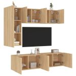 Unități TV de perete, 5 piese, stejar sonoma, lemn prelucrat GartenMobel Dekor