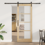 Ușă glisantă cu set de hardware 'ORKDAL'din lemn masiv și sticlă GartenMobel Dekor