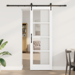 Ușă Glisantă cu Set de Accesorii Albă 73.5x211 cm Lemn Solid din Pin GartenMobel Dekor