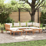 Set de Bănci de Grădină  cu Perne Lemn Solid Teak, Set de Bănci de Grădină  cu 2 Piese Lemn Solid Teak GartenMobel Dekor