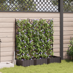 Ghiveci de Grădină cu Grătar 3 piese Maro 120x40x125.5 cm GartenMobel Dekor