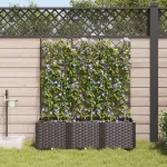 Jardiniere cu sistem de irigație a apei 3 buc Brown GartenMobel Dekor