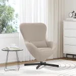 Fotoliu tip ou  Gri deschis din țesătură asemănătoare lânii GartenMobel Dekor