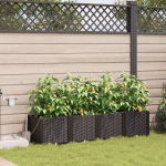 Ghivece de grădină  cu sistem de irigare 4 buc Brown GartenMobel Dekor