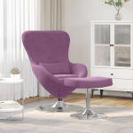 Scaun Egg  cu suport pentru picioare Catifea Violet GartenMobel Dekor