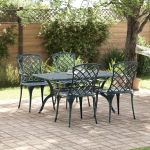 Scaune de grădină  stivuibile 4 bucăți Verde din aluminiu turnat GartenMobel Dekor