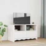 Cabinet TV "DRAMMEN" Alb 99x43x55 cm Lemn solid Pin GartenMobel Dekor