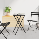 Masă Bistro Pliabilă Antracit Ø50x71 cm Oțel tratat cu pulbere GartenMobel Dekor