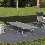 Pat pliabil camping Gri Aluminiu Mare Pliabil GartenMobel Dekor