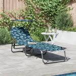 Șezlong pliabil cu imprimeu cu frunze din țesătură Oxford 600D GartenMobel Dekor