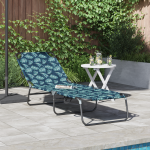 Șezlong pliabil cu model de frunze din 600D Oxford GartenMobel Dekor