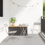 Set 2 scaune pliabile pentru grădină , bej, din oțel GartenMobel Dekor