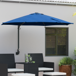 Parasol de grădină montat pe perete cu LED-uri Albastră Azurie 248 cm GartenMobel Dekor