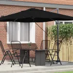 Umbrelă Cantilever Neagră Copertină din poliester cu cadru metalic GartenMobel Dekor