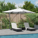 Umbrela cantilever cu LED-uri Bej 352x251x265 cm Aluminiu GartenMobel Dekor